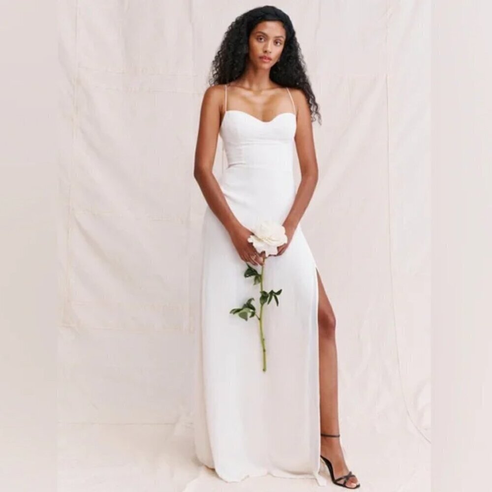 NWOT Reformation | Melita Bridal Wedding Maxi Dress Gown in Ivory - Size 10